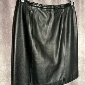 Lauren Ralph Lauren Black Leather Mini Skirt